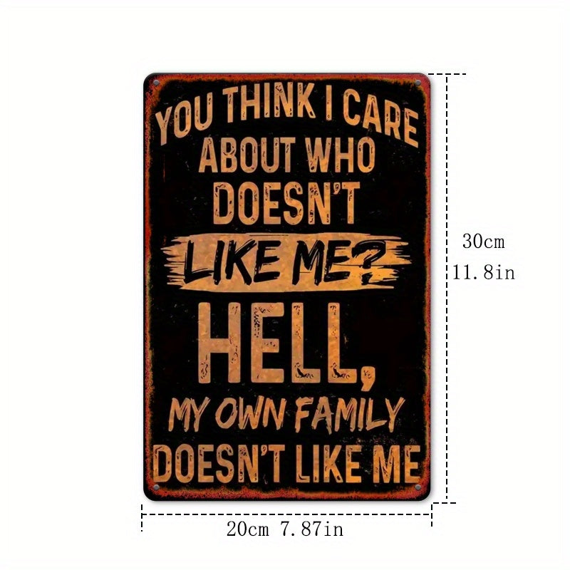 Interesting Poster Theme Design, Flat Printed Metal Signs, Square Iron Hanging Picture, 8*12 Inch Wall Decoration, Suitable for Home, Bars, Garages, Clubs, Restaurants and Cafes, 2D Flat