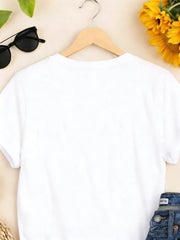 Women's Funny T-Shirt I Do What Daddy Says Graphic Tee, Casual Crewneck Letter Print Top
