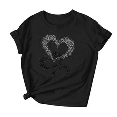 BLVB Valentine Day Shirts for Women Crewneck Love Heart Girlfriend Valentines Gift Tshirt Graphic Short Sleeve Tee Tops