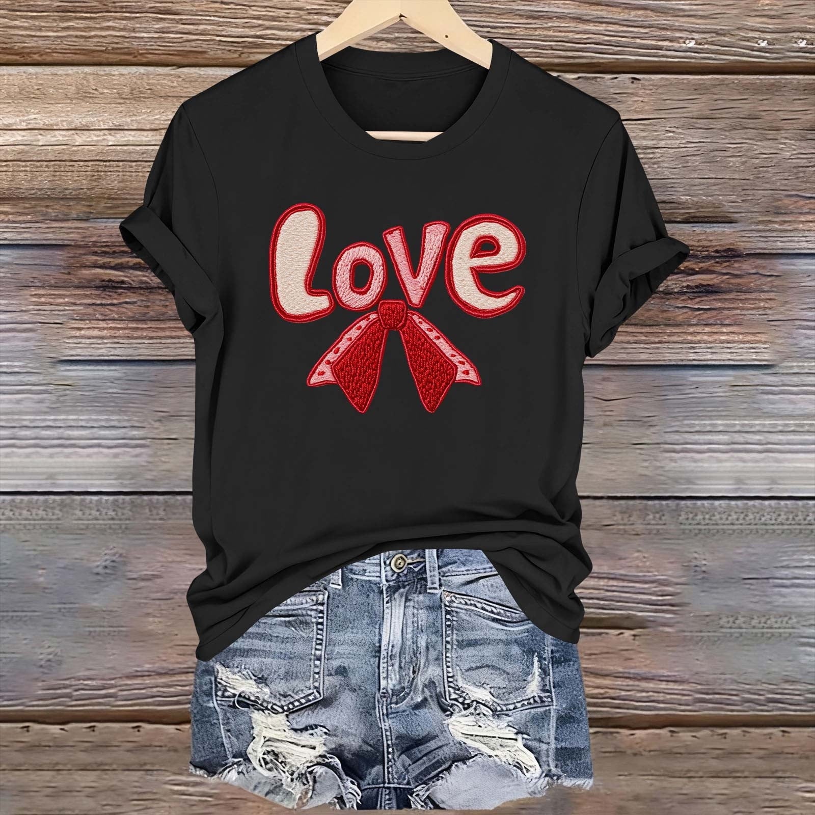 Womens Valentines Graphic Tees Cute Love Valentine Day Tshirts Summer Short Sleeve Casual Tees Pullover, 2XL Black