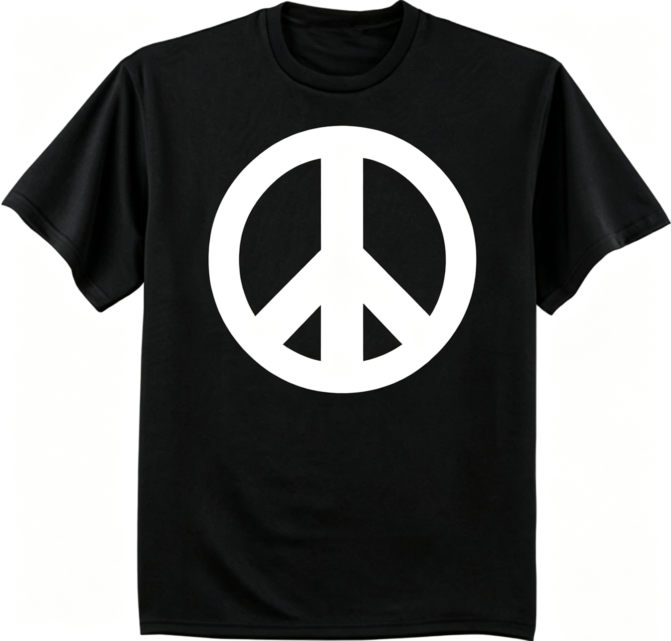 Classic Peace Sign Graphic T‑Shirt, Men’s Casual Short‑Sleeve Cotton Tee with Peace Symbol Print，Men Tshirts