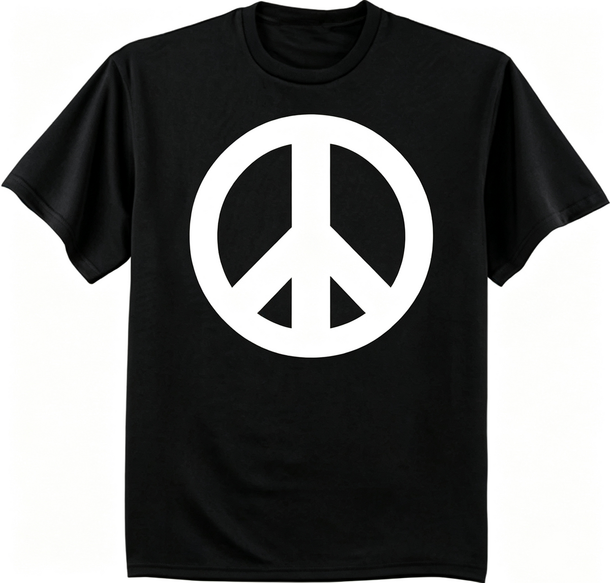 Classic Peace Sign Graphic T‑Shirt, Men’s Casual Short‑Sleeve Cotton Tee with Peace Symbol Print，Men Tshirts