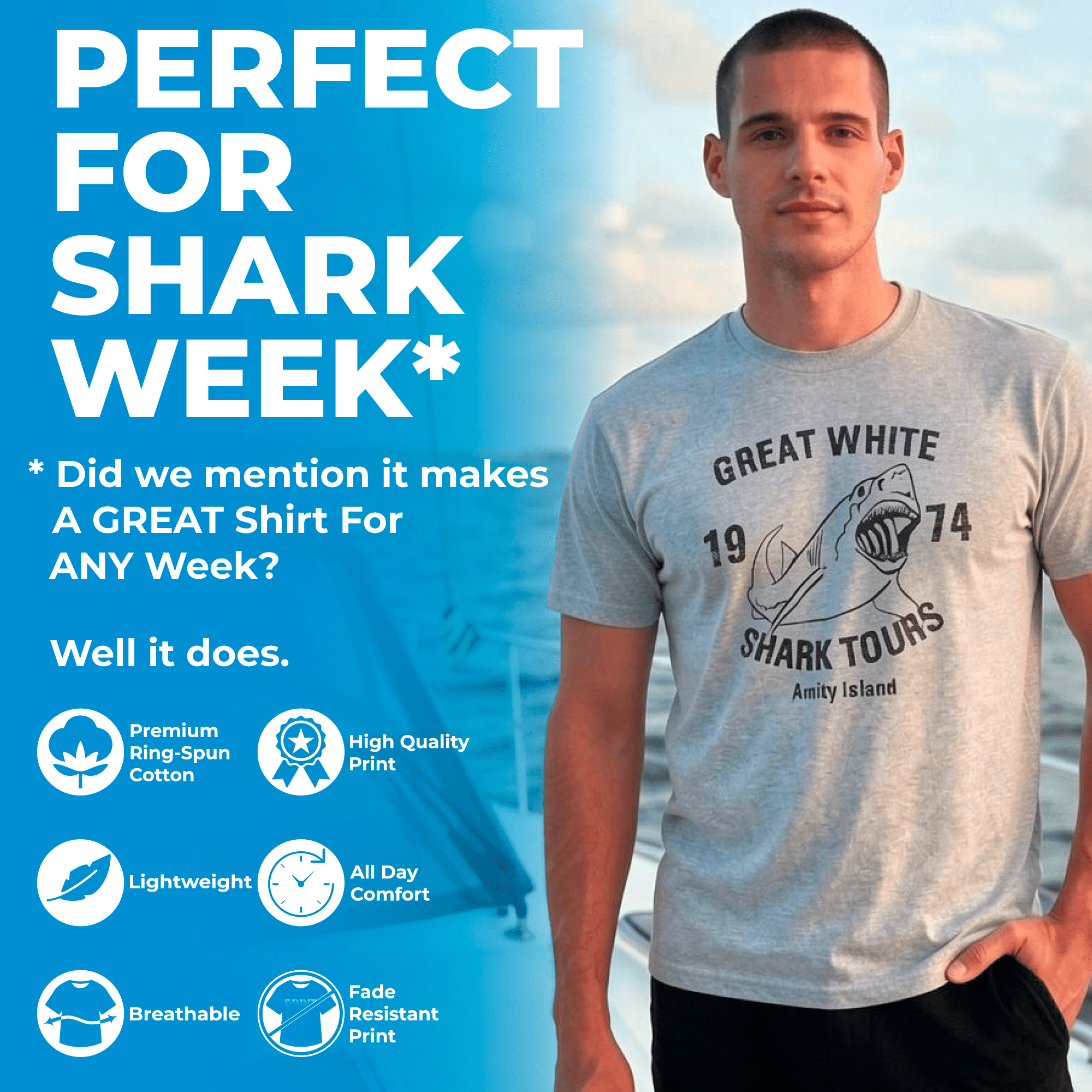 Mens Love Bites Funny Shark Dating Relationship Valentine's Day T shirt Graphic Tees