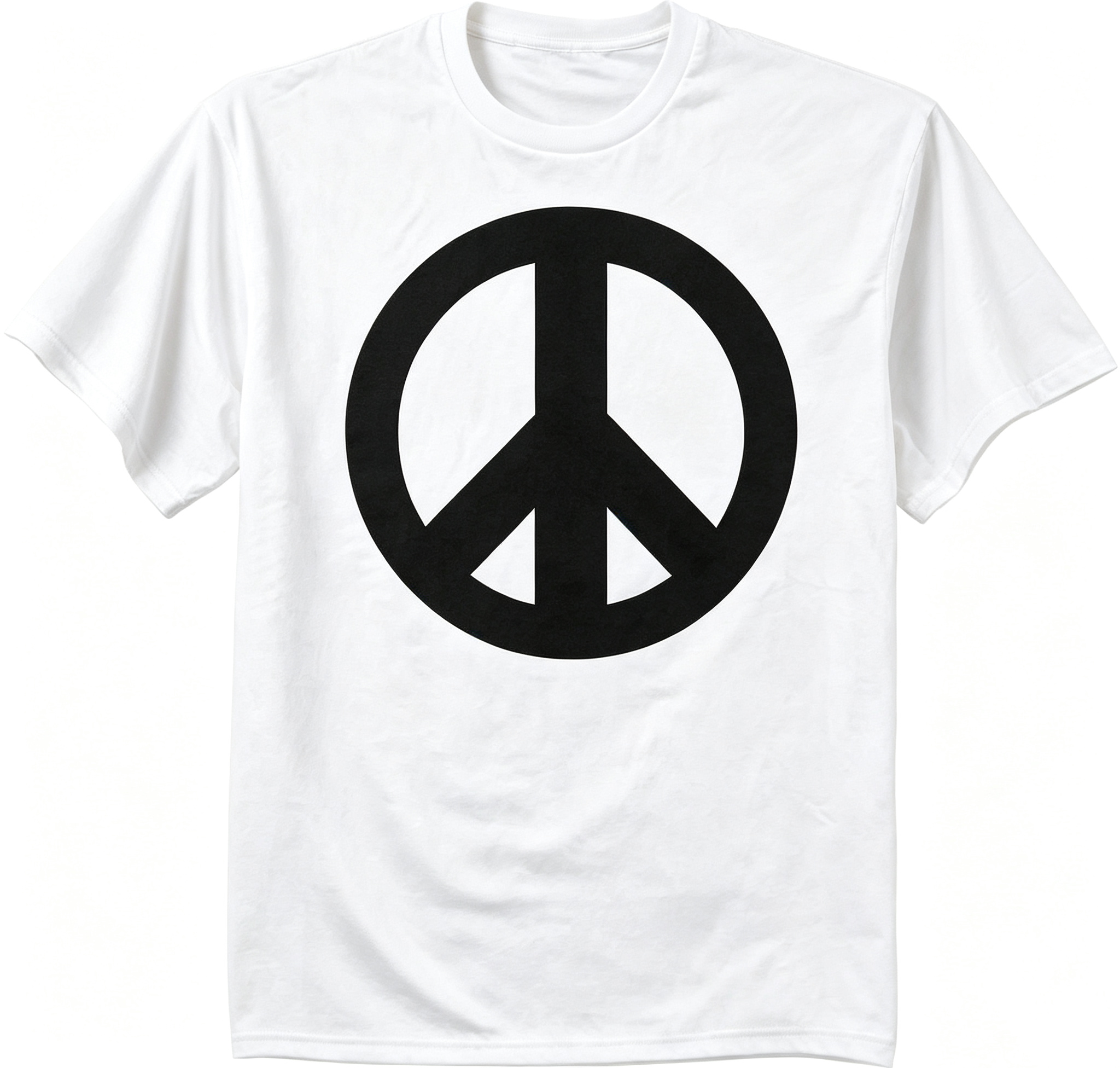 Classic Peace Sign Graphic T‑Shirt, Men’s Casual Short‑Sleeve Cotton Tee with Peace Symbol Print，Men Tshirts