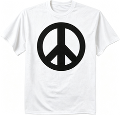 Classic Peace Sign Graphic T‑Shirt, Men’s Casual Short‑Sleeve Cotton Tee with Peace Symbol Print，Men Tshirts