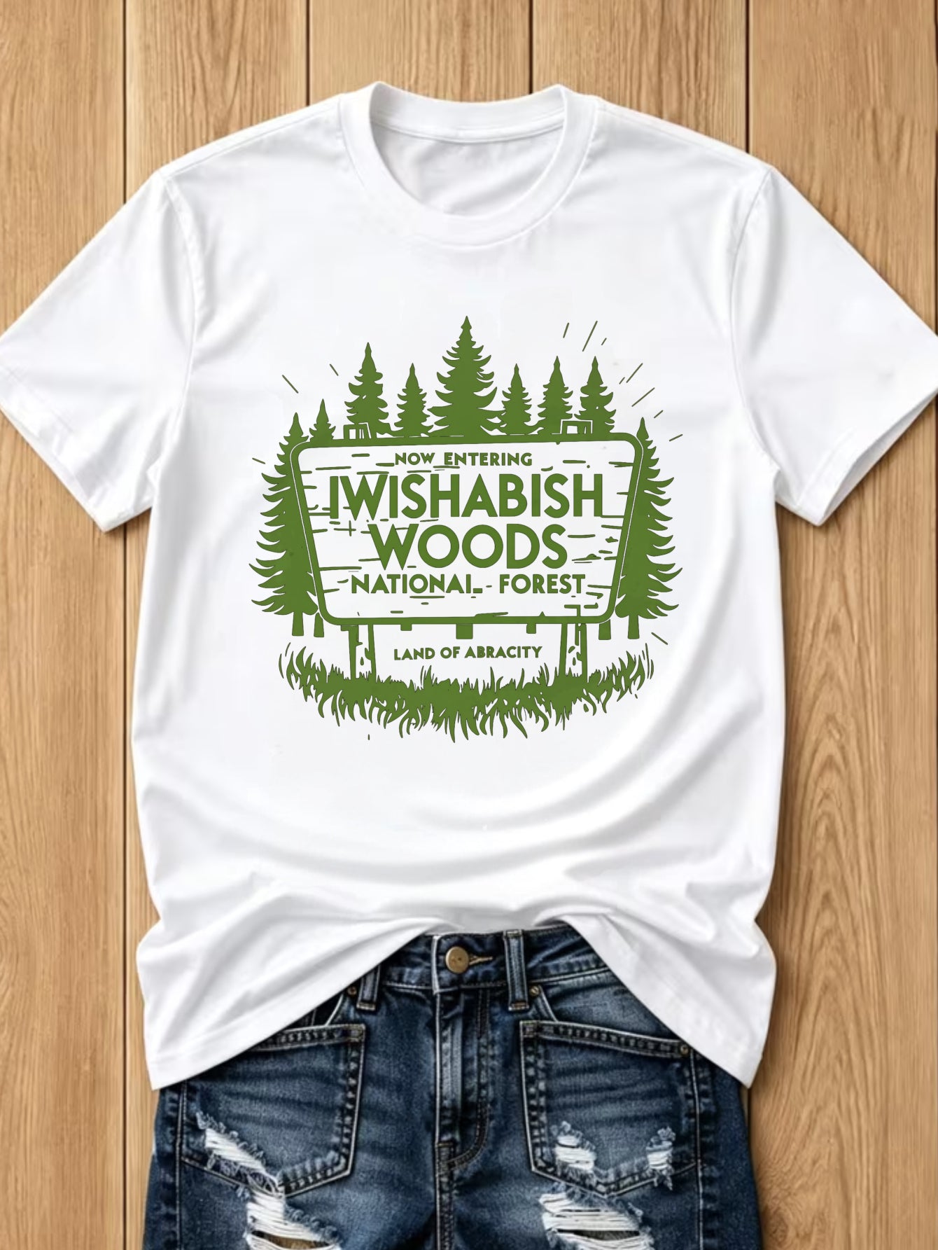Comfortable And Soft T-shirt, Spring Summer Womens Clothing, National Forest Land Of Abracity Design, Popular Printed with Fun Prints
