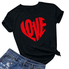 Tbopshirt Valentine's Day T-Shirts for Women Short Sleeve Graphic Tees, Plus Size Womens Tops,Valentines Day Fashion Printed T-shirt S-XXXL