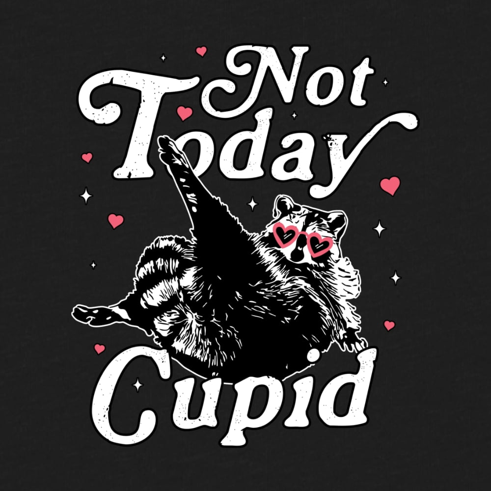 Wild Bobby Not Today Cupid Cute Funny Trash Panda Meme Valentine's Day Women Graphic Tee