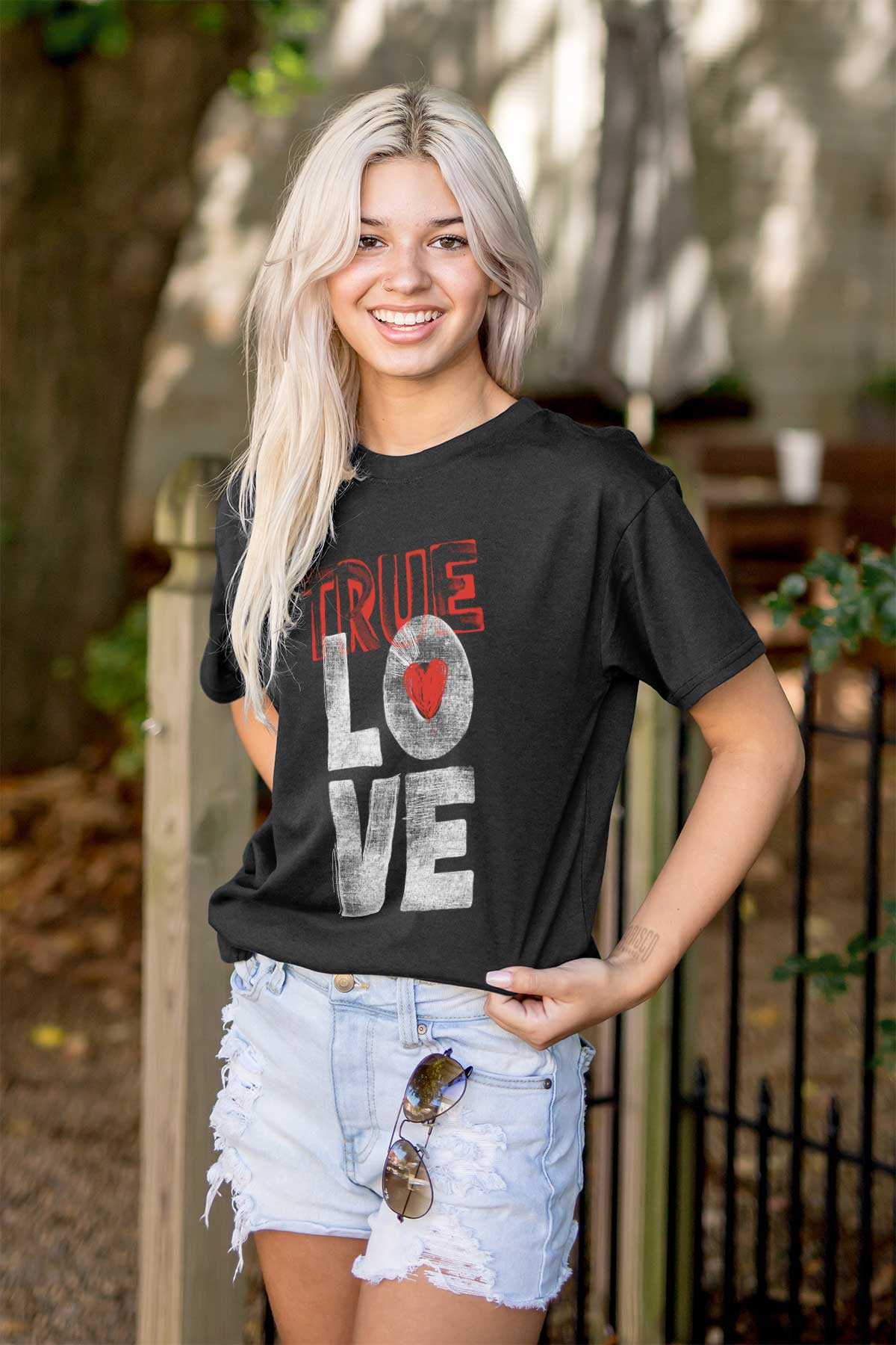 True Love Romantic Valentines Day Women's Graphic T Shirt Tees Brisco Brands S