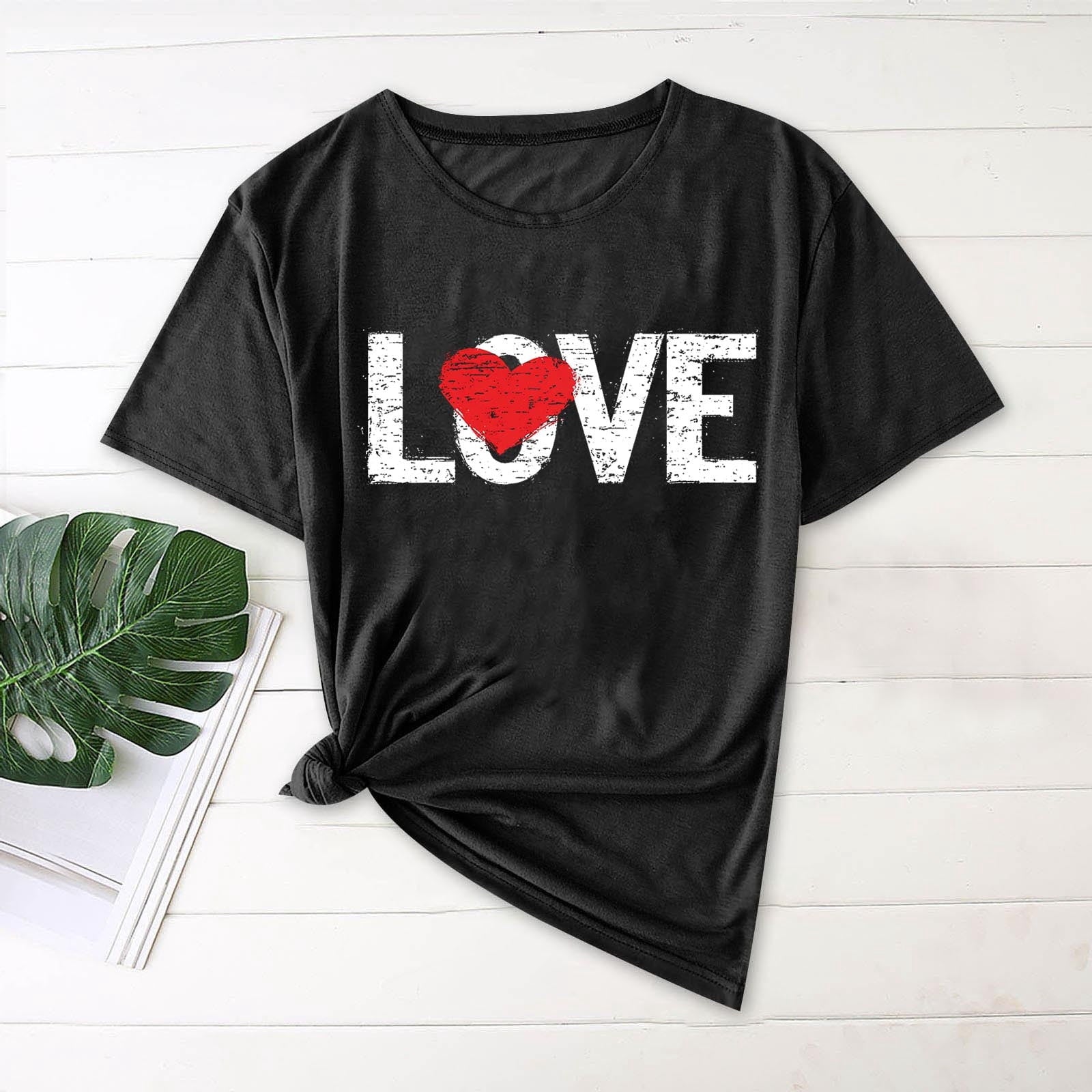 BLVB Valentines Day Shirts for Women Cute Love Heart Graphic T Shirt Valentine's Tee Shirt Casual Short Sleeve Tops Valentines Gifts for Her