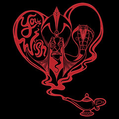 Men's Aladdin Jafar Valentine's Day You Wish Graphic Tee Black X Large