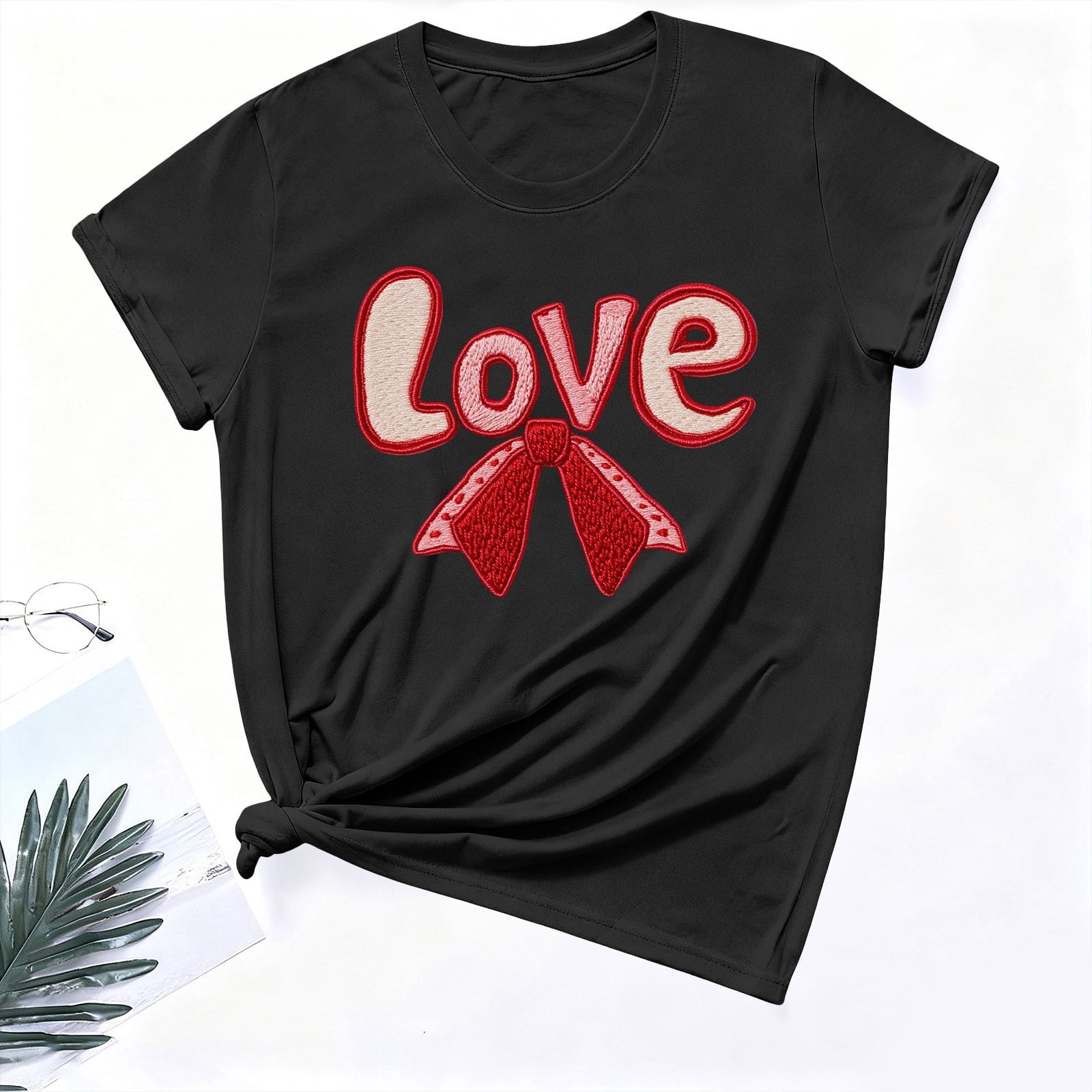 Womens Valentines Graphic Tees Cute Love Valentine Day Tshirts Summer Short Sleeve Casual Tees Pullover, 2XL Black