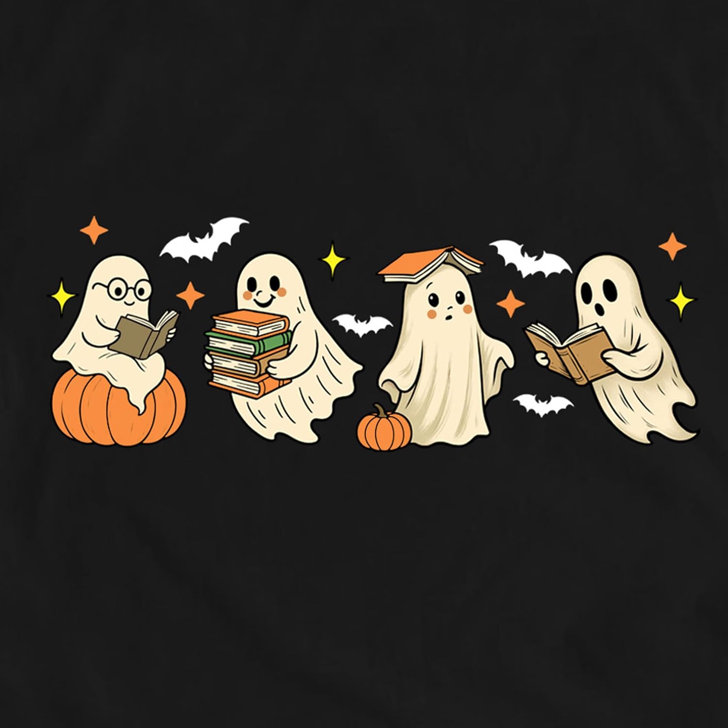 Womens Halloween Reader Shirts Ghost Pumpkin T-Shirt