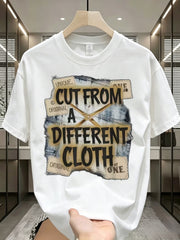 Mens Graphic T Shirt Unique Original Cut From A Different Cloth One of A Kind Short Sleeve Crew Neck