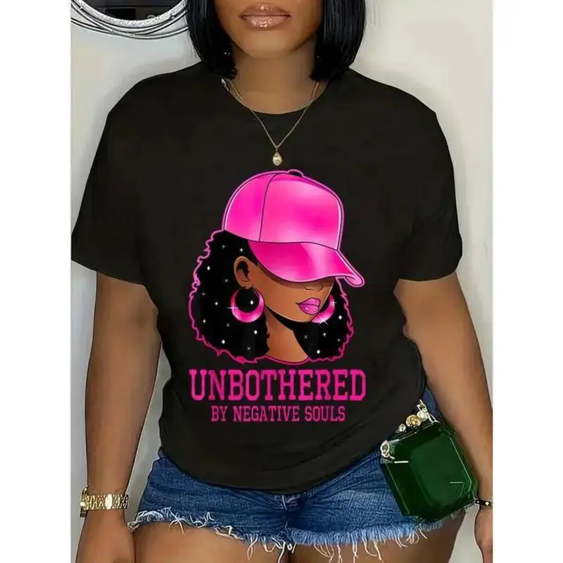 100% Cotton African American Afro Queen Sassy Black Woman Unbothered T-Shirt T-Shirt For Men And Women