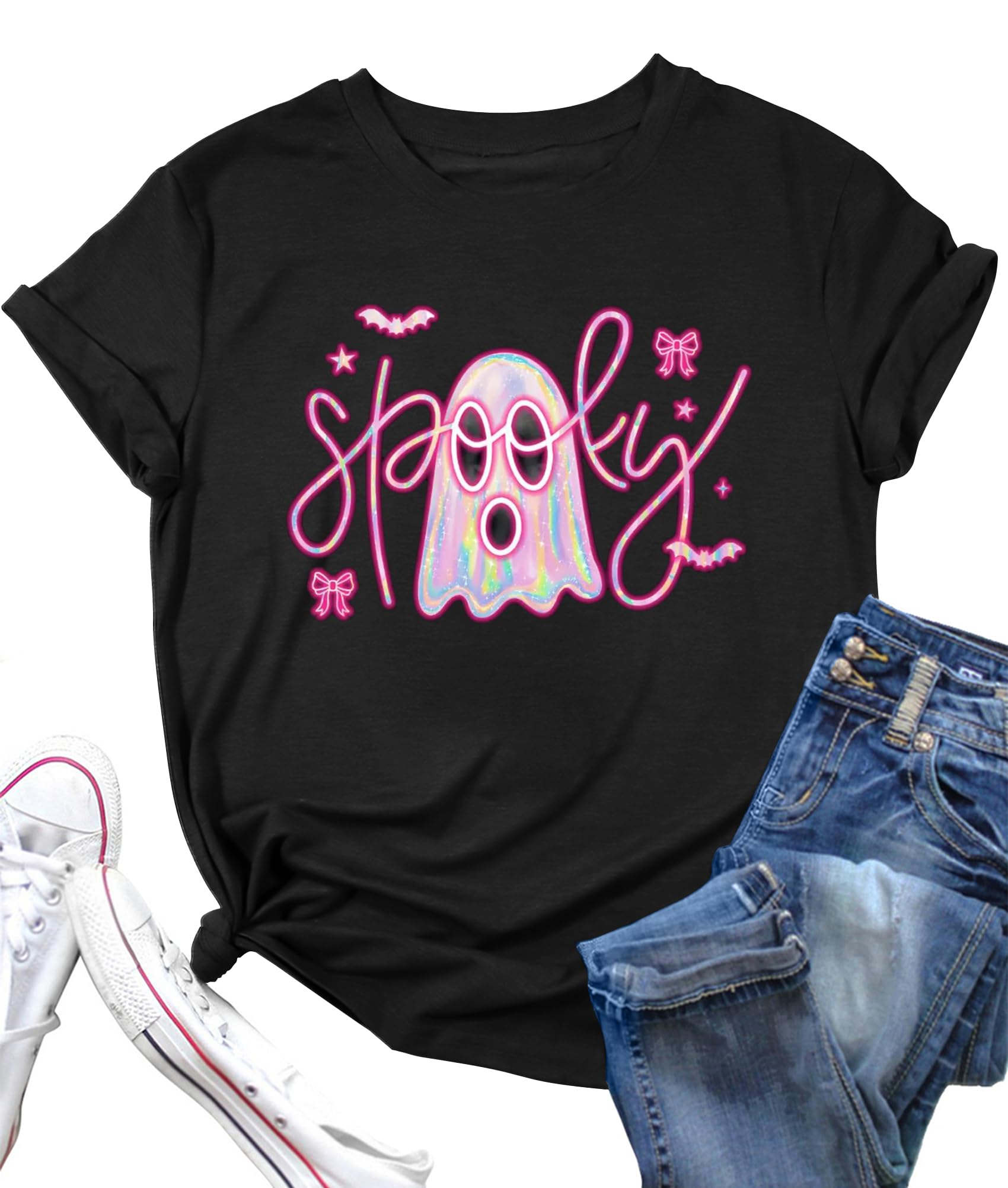 Halloween T Shirt Women Spooky Season Ghost Tshirts Fall Sanderson Shirt