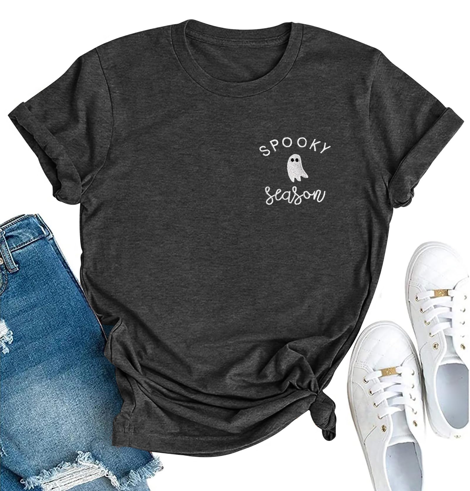 Halloween T Shirt Women Spooky Season Ghost Tshirts Fall Sanderson Shirt