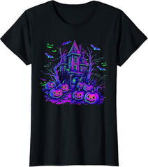 Vintage Halloween Spooky Scene Retro Pumpkin Scary Season T-Shirt