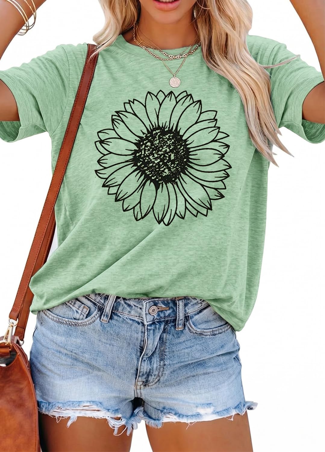 YEXIPO Womens Graphic Tees Short Sleeve Summer Tops Casual Cute T Shirts