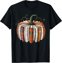 Retro Funny Fall Book Pumpkin Witch Bookworms Librarians T-Shirt