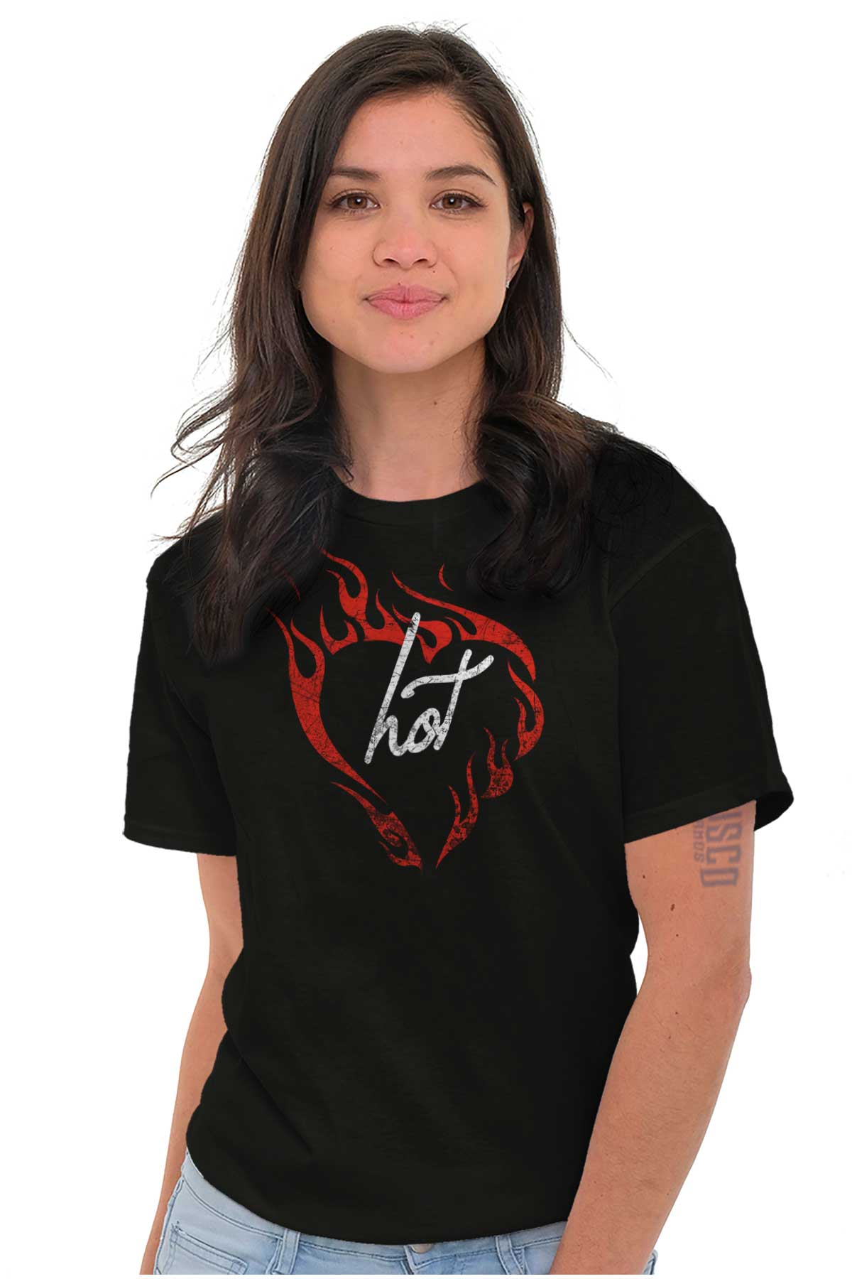 Flaming Hot Love Funny Valentines Day Women's Graphic T Shirt Tees Brisco Brands S
