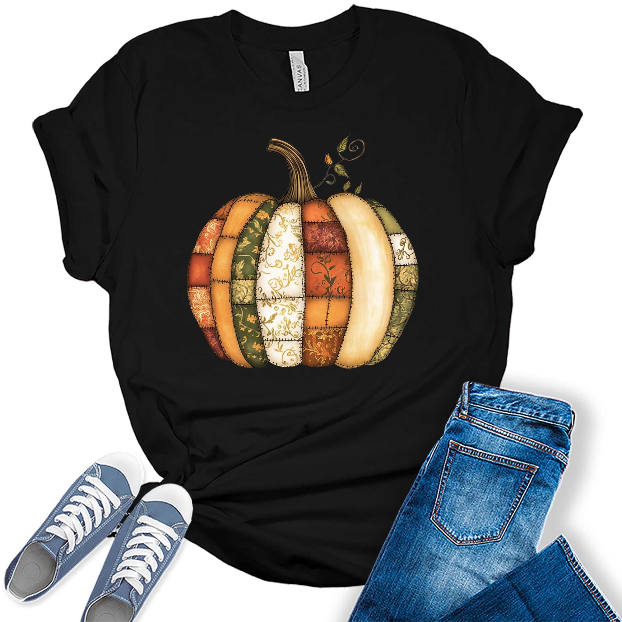 Graphic Tees for Women Fall Tshirts Vintage Tops Cute Floral Wildflower Girls Shirts