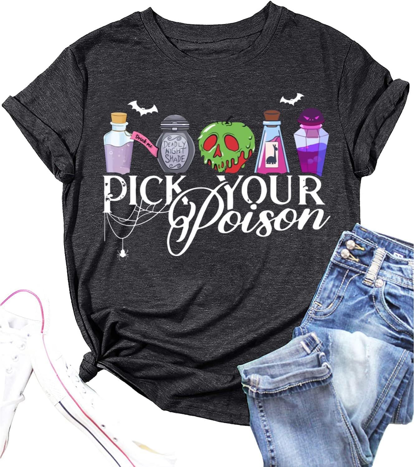 Halloween Shirt for Women Vintage Graphic Witchy Tees Fall Holiday Tops