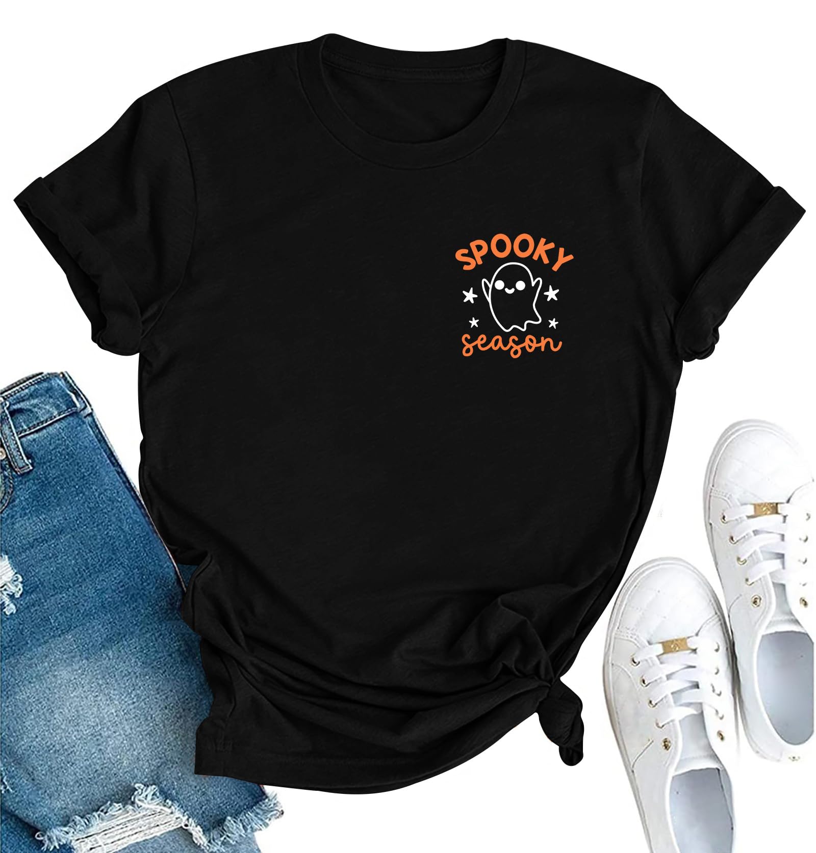 Halloween T Shirt Women Spooky Season Ghost Tshirts Fall Sanderson Shirt