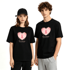 I'm A Survivor Breast Cancer Awareness Cool Graphic Tee for Women, Family Gift Party Cotton Short Sleeves T-Shirt