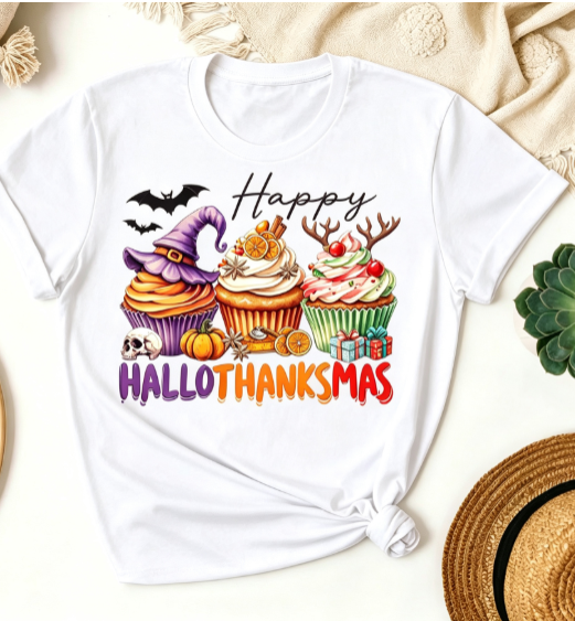 Fashion Plus Size Women's Casual T-Shirt with Halloween, Thanksgiving, and Christmas Prints Tees Tops Holiday gift For Family And Friends