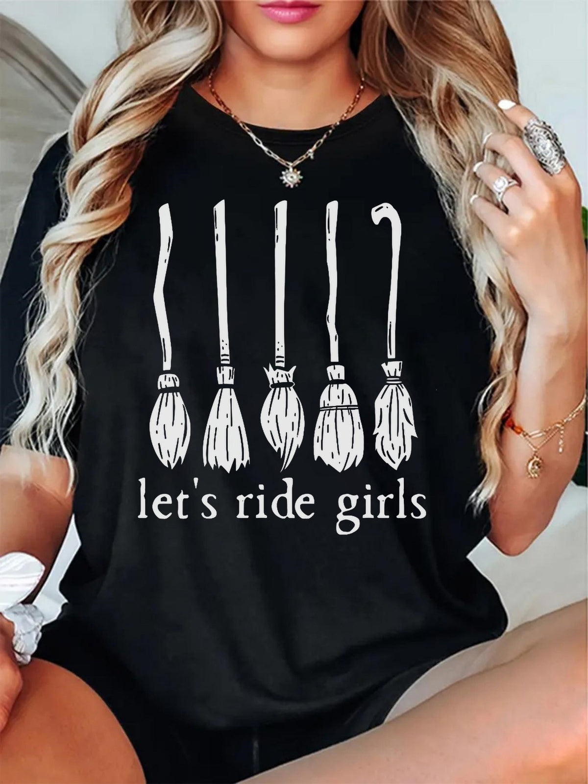 Halloween Let'S Ride Witches T-Shirt