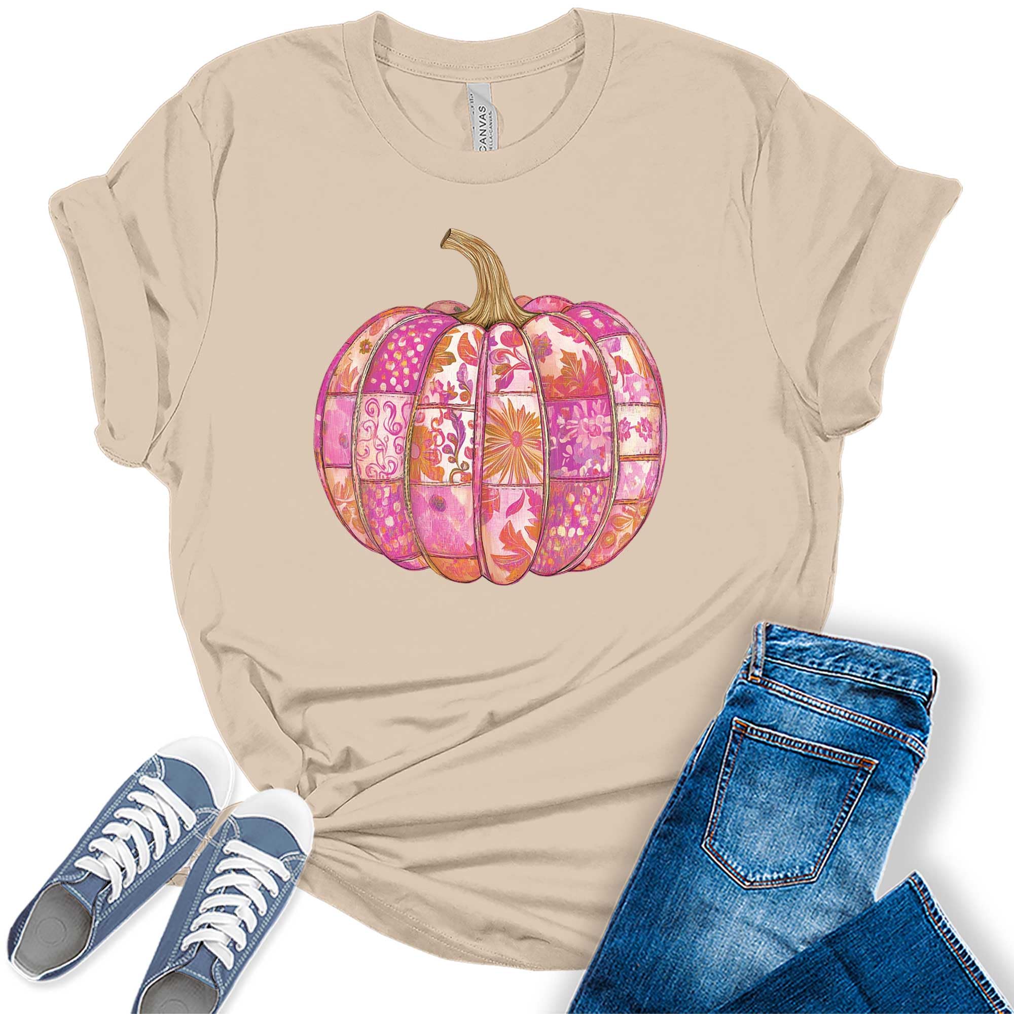 Graphic Tees for Women Fall Tshirts Vintage Tops Cute Floral Wildflower Girls Shirts