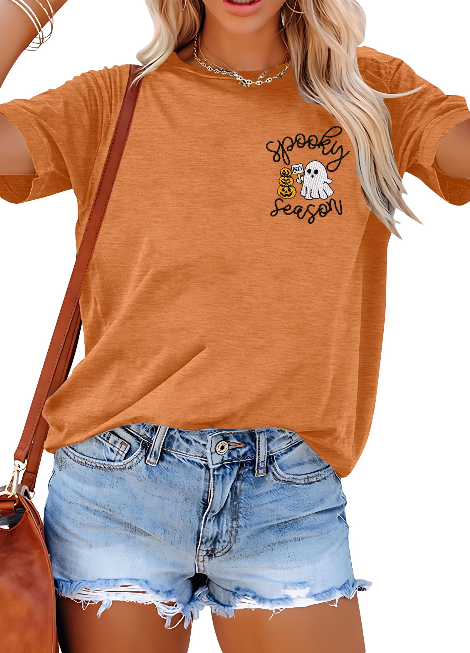 Halloween Spooky Shirt for Women: Spooky Season Tshirt Funny Ghost T-Shirt