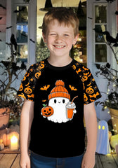Ithalt Kids Halloween Shirt for Girls Boys Ghost Tshirt Spooky Season Tee