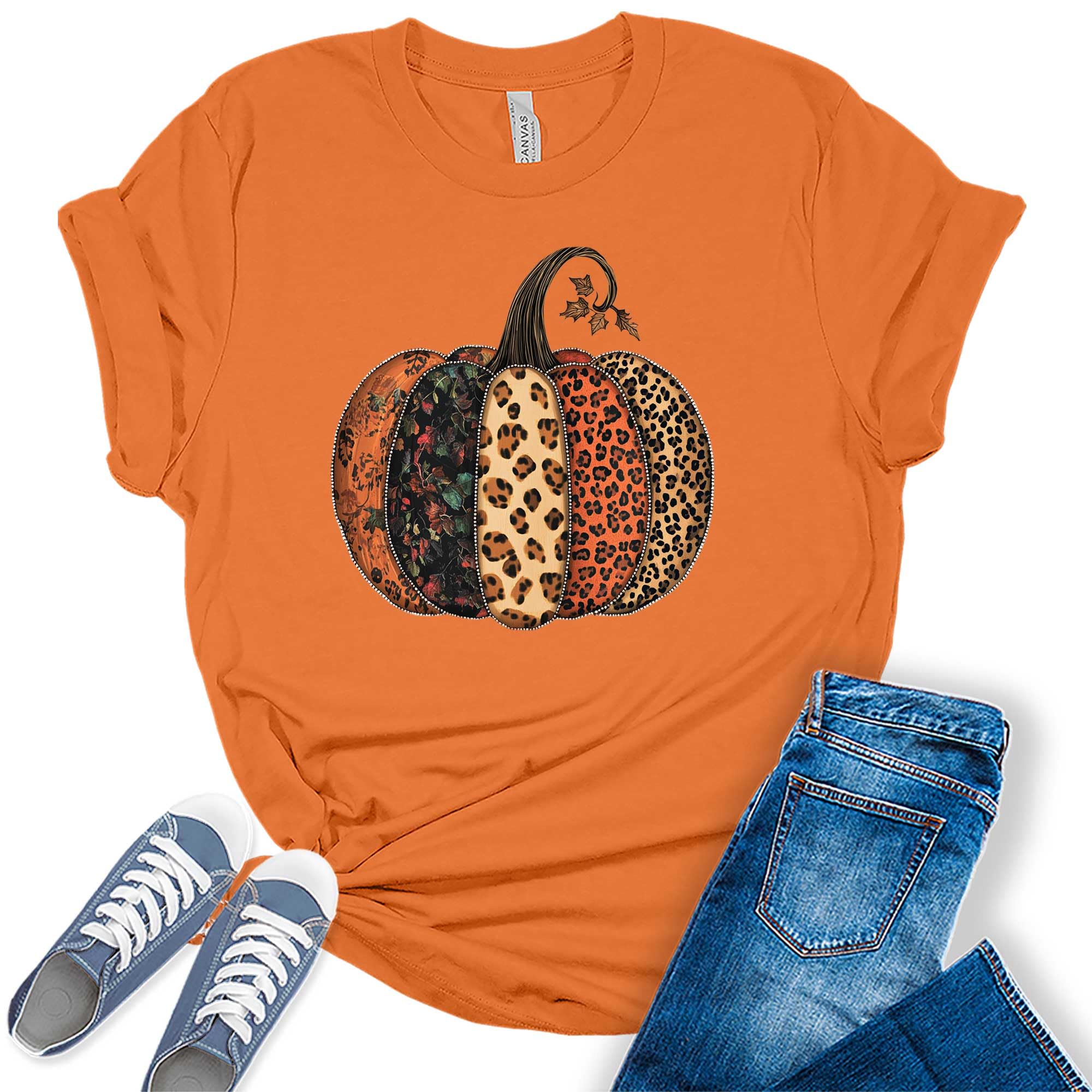 Graphic Tees for Women Fall Tshirts Vintage Tops Cute Floral Wildflower Girls Shirts