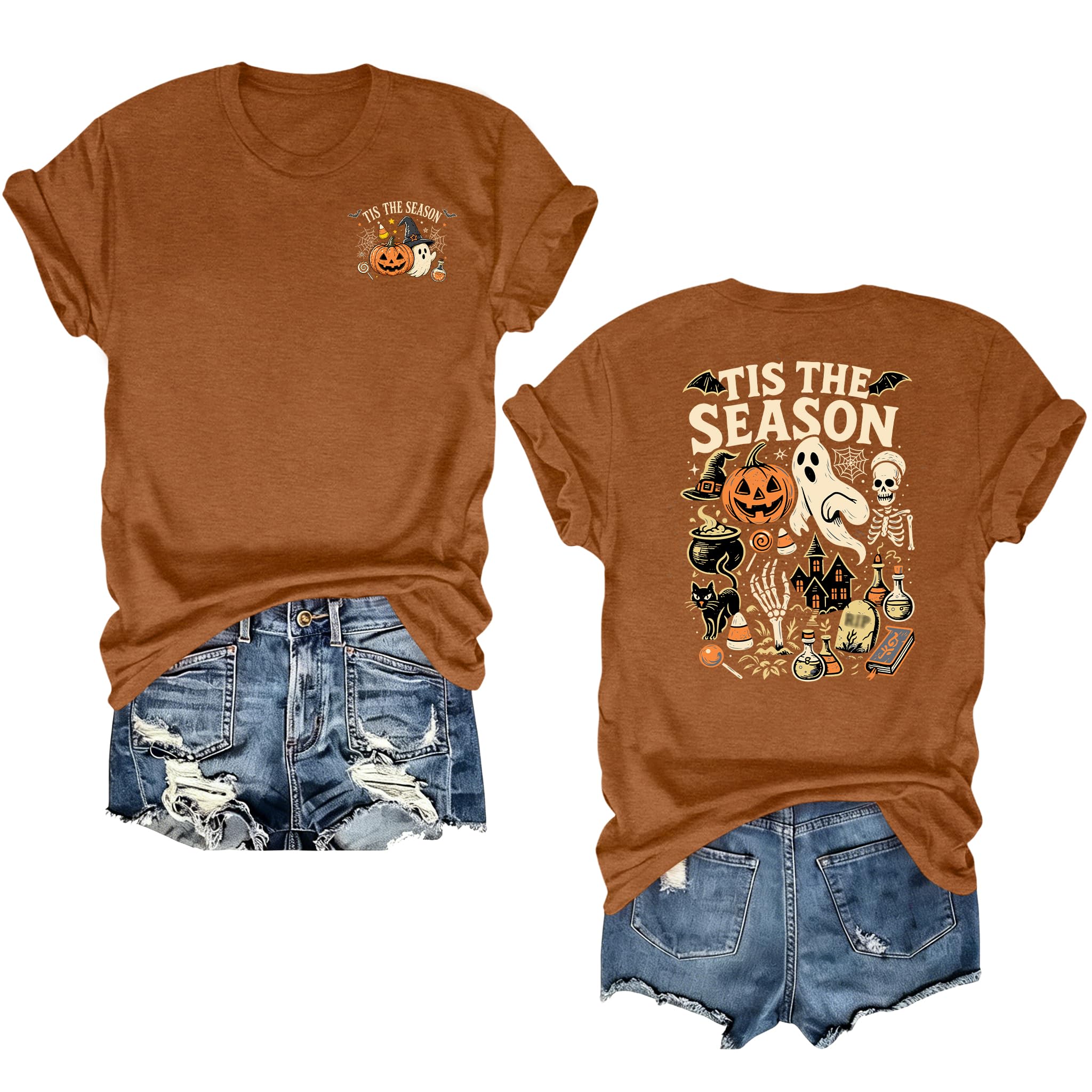 Halloween T Shirt Women Spooky Season Ghost Tshirts Fall Sanderson Shirt