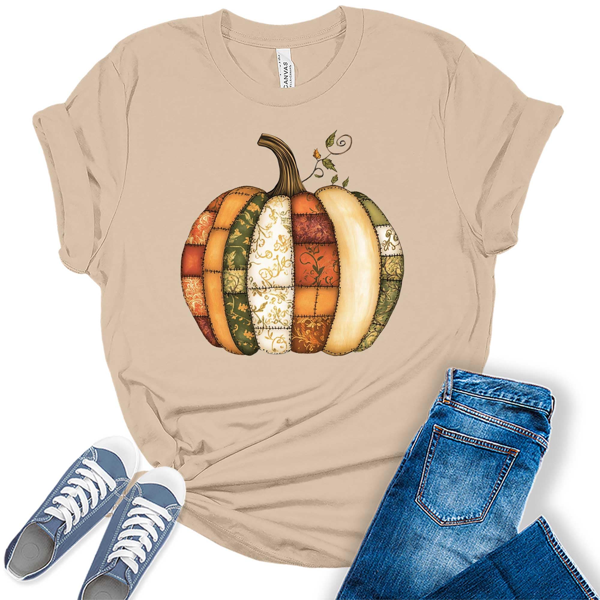Graphic Tees for Women Fall Tshirts Vintage Tops Cute Floral Wildflower Girls Shirts