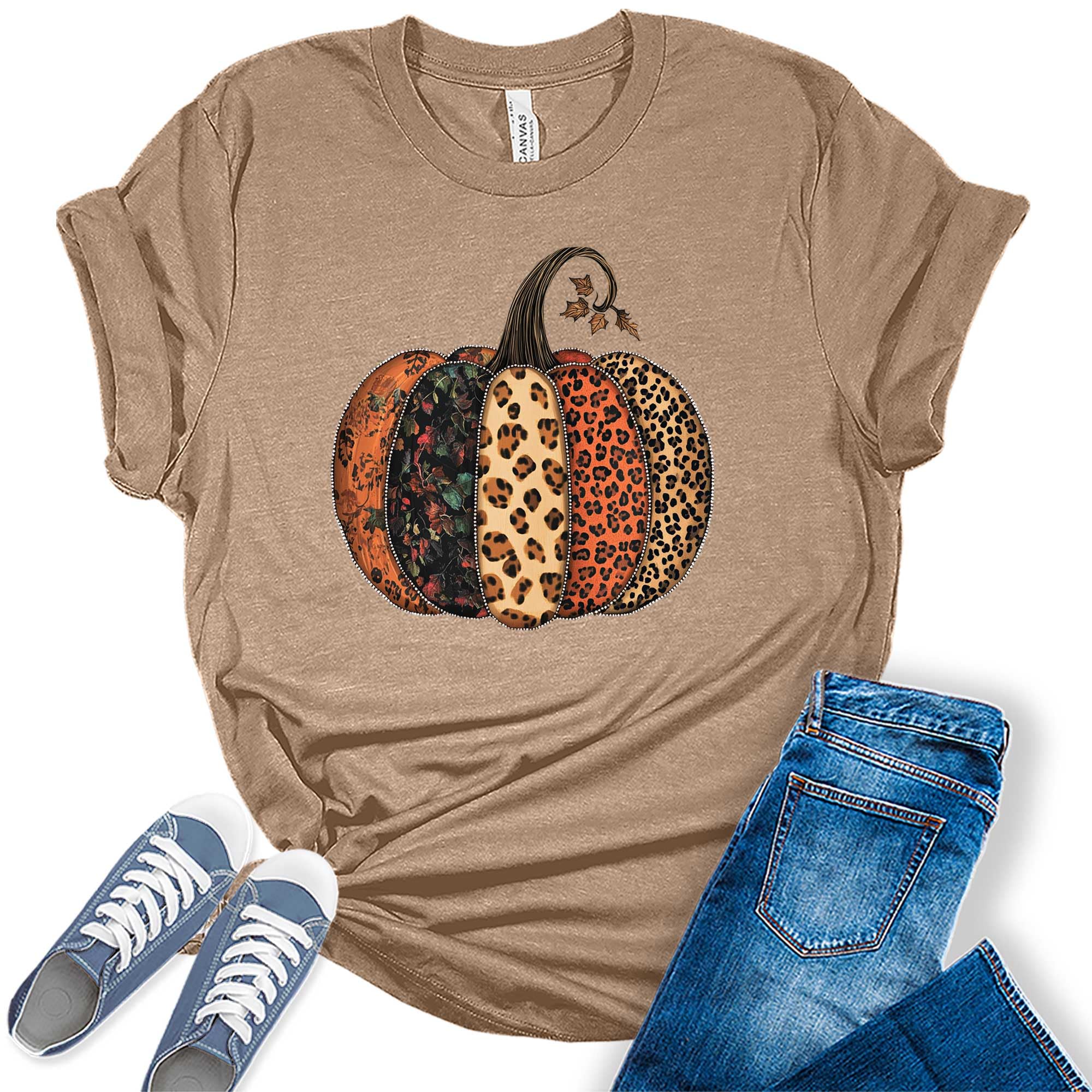 Graphic Tees for Women Fall Tshirts Vintage Tops Cute Floral Wildflower Girls Shirts