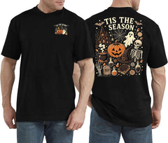 Halloween Shirt for Men Dancing Skeleton Tshirt Pumpkin Graphic Tee