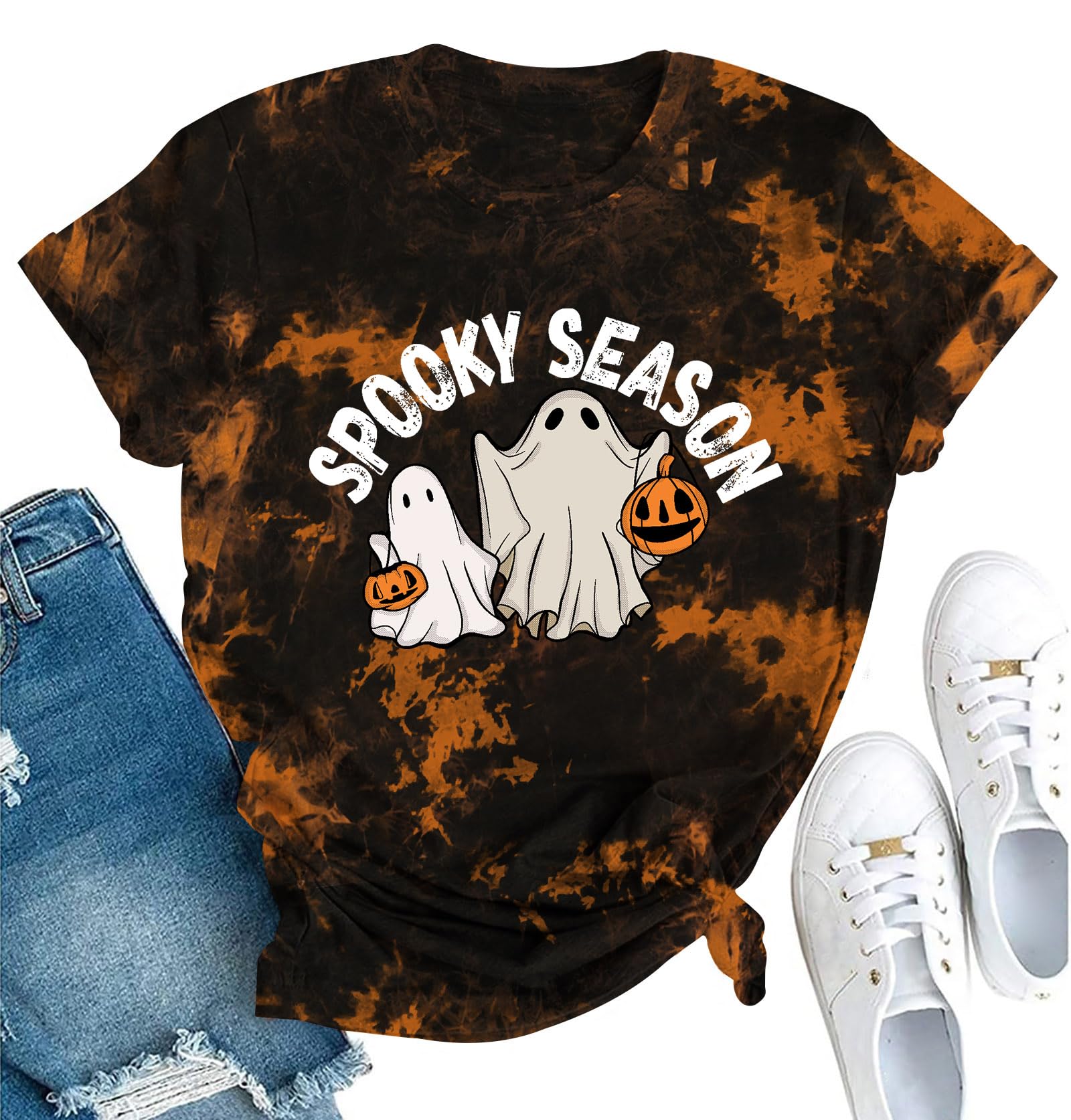 Halloween T Shirt Women Spooky Season Ghost Tshirts Fall Sanderson Shirt