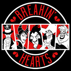 Junior's Disney Villains Valentine's Day Breakin' Hearts Graphic Tee Black Medium