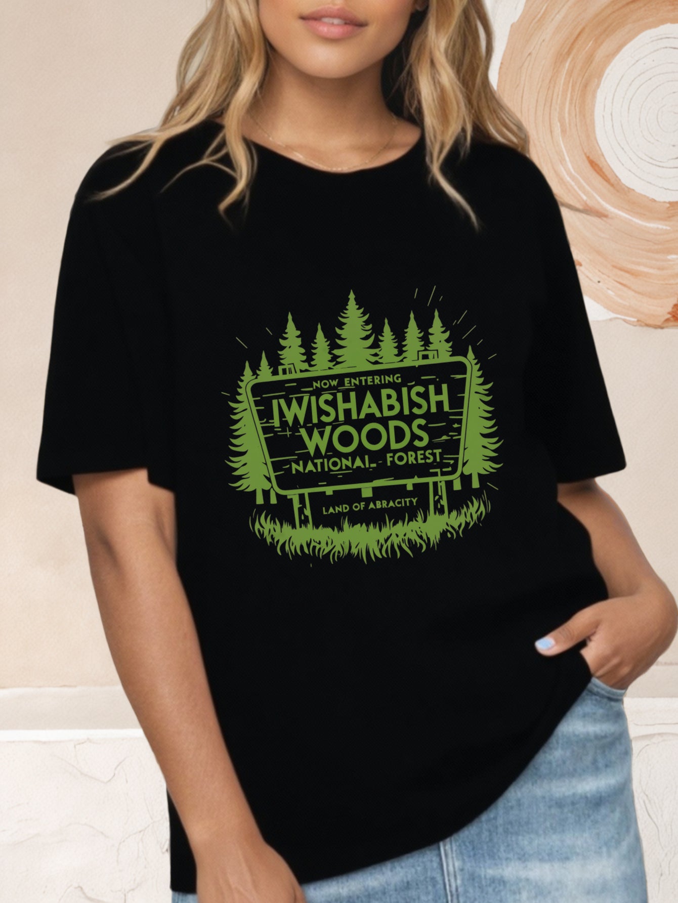 Comfortable And Soft T-shirt, Spring Summer Womens Clothing, National Forest Land Of Abracity Design, Popular Printed with Fun Prints
