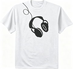 Men’s DJ Headphone Graphic T‑Shirt, Music Lover Headphone Line Art Short‑Sleeve Casual Men Tshirts