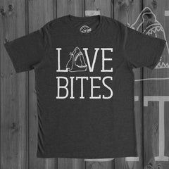 Mens Love Bites Funny Shark Dating Relationship Valentine's Day T shirt Graphic Tees