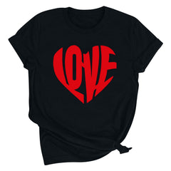Tbopshirt Valentine's Day T-Shirts for Women Short Sleeve Graphic Tees, Plus Size Womens Tops,Valentines Day Fashion Printed T-shirt S-XXXL