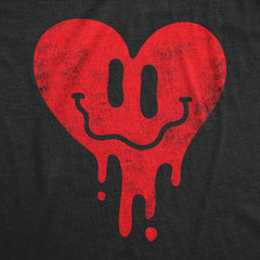 Mens Dripping Heart Face T Shirt Funny Valentines Day Melting Hearts Joke Tee for Guys Graphic Tees