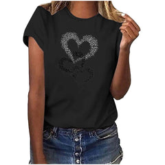BLVB Valentine Day Shirts for Women Crewneck Love Heart Girlfriend Valentines Gift Tshirt Graphic Short Sleeve Tee Tops