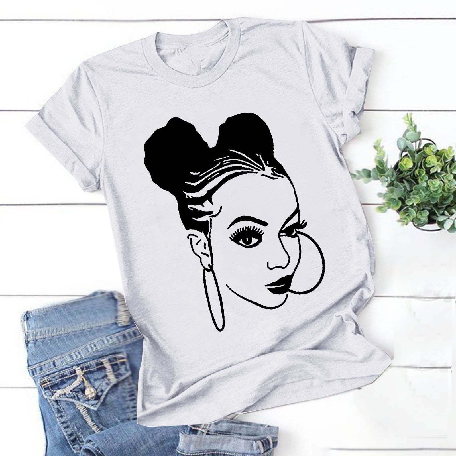 Babysbule Womens Shirts Fashion Women's Print Graphic Cute Tee Shirt Funny T Shirt Tops