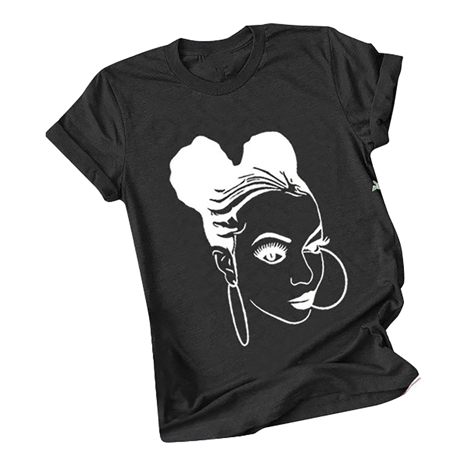 Babysbule Womens Shirts Fashion Women's Print Graphic Cute Tee Shirt Funny T Shirt Tops