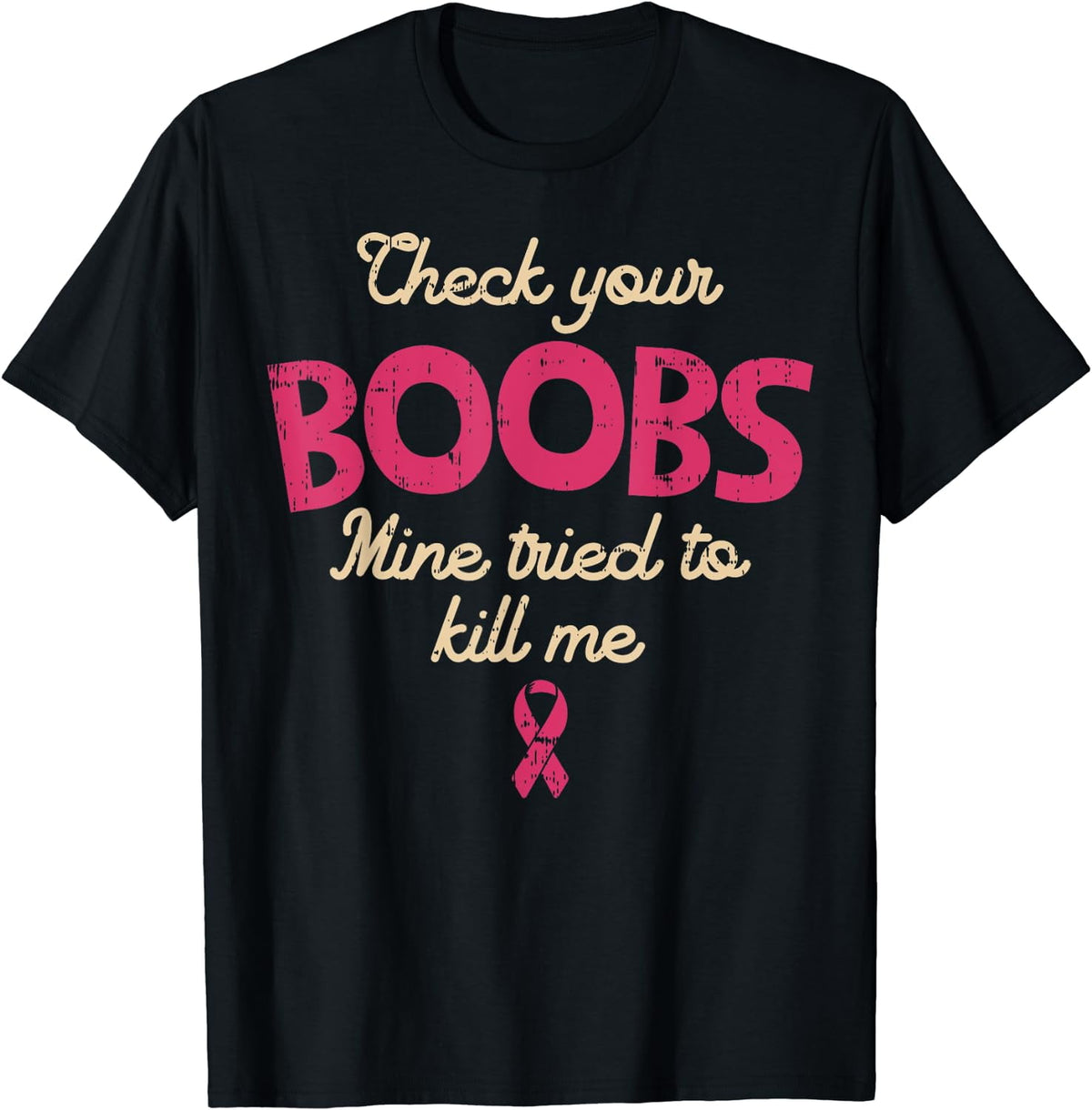 Breast Cancer Awareness Shirt Check Your Boobs Survivor Gift T-Shirt